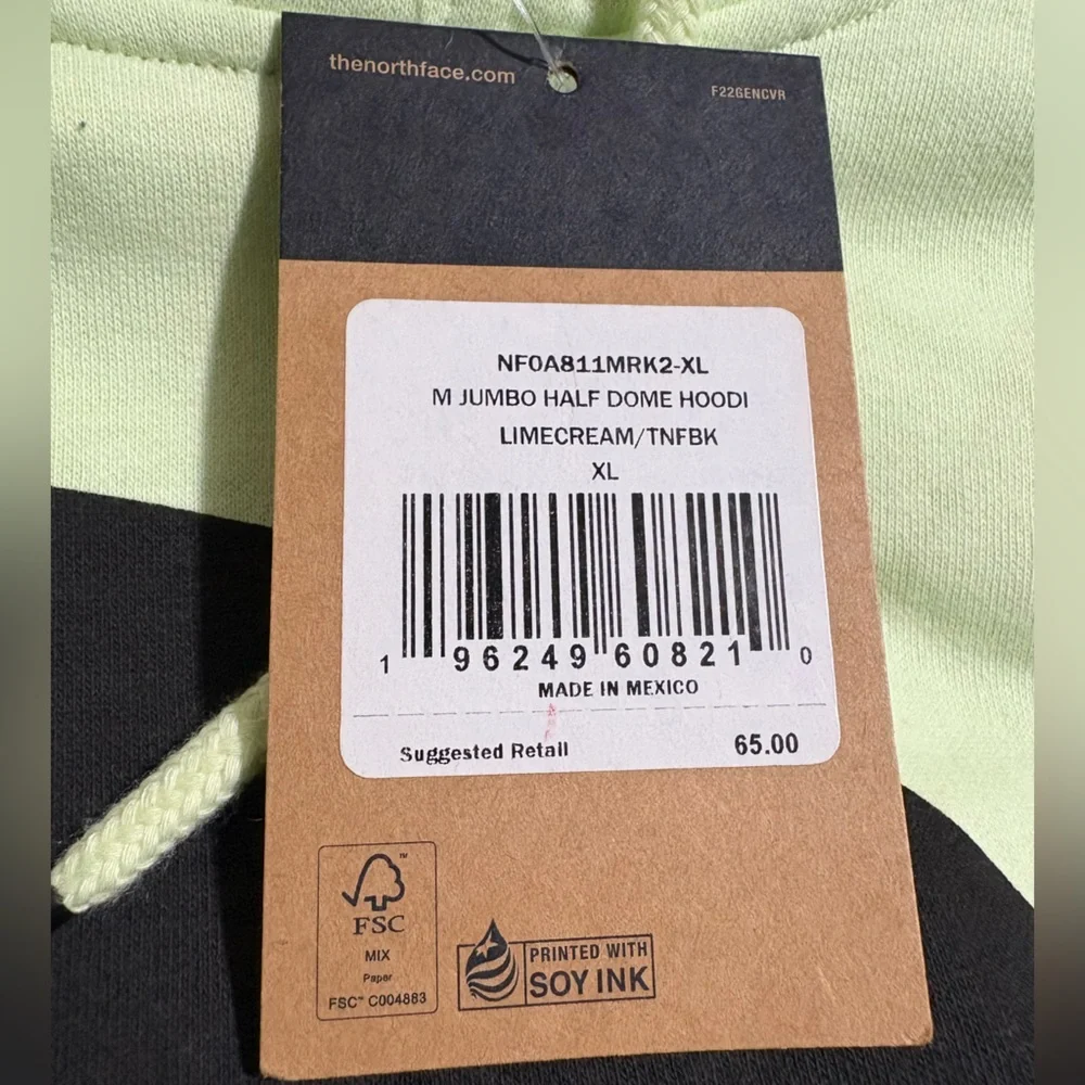 NWT The North Face Men’s Lime Half Dome Fleece Hoodie‎ Sweatshirt Gifts Warm